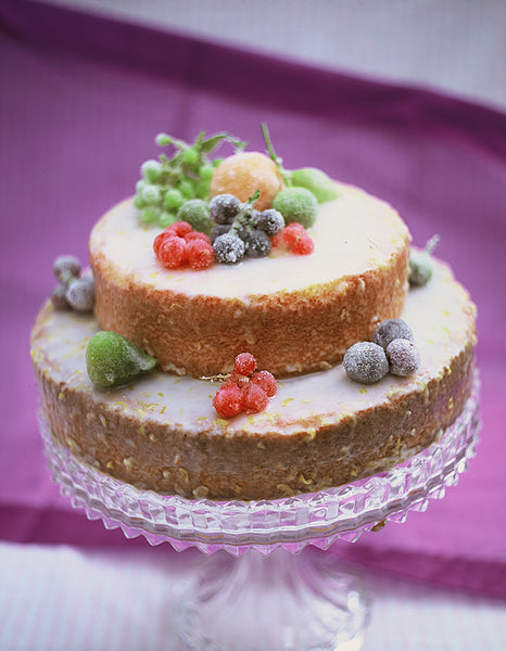 Gin and Tonic Cake with Sugared Fruit