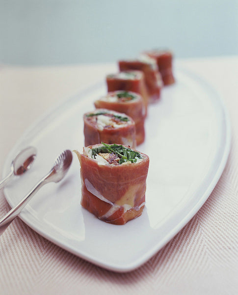 Prosciutto, Rocket and Dried Fig Rolls
