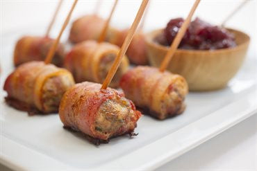 Bacon Wrapped Turkey and Parmesan Sausages